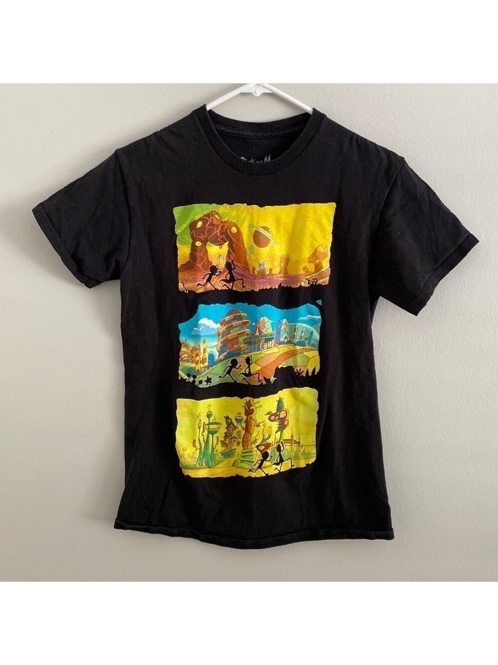 Rick & Morty adult swim black graphic T-shirt
